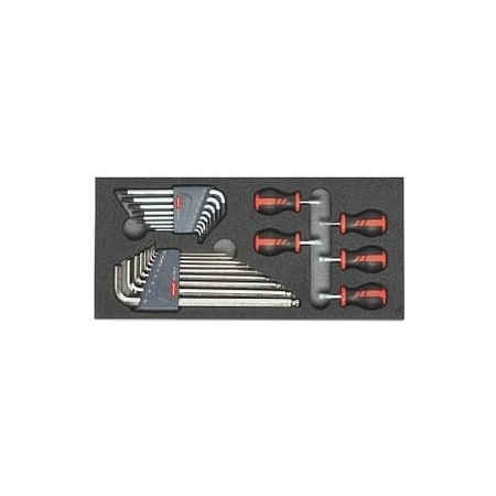 Holex Set of 22 L-keys and Stubby Screwdrivers in Foam 955215 22